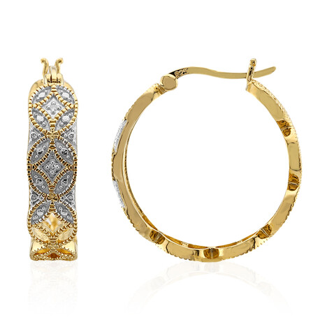 Zilveren oorbellen met I3 (I) Diamanten