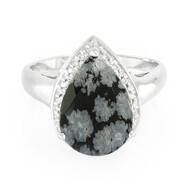 Schneeflocken-Obsidian-Silberring