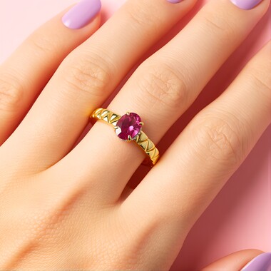 9K Californian Pink Tourmaline Gold Ring (Remy Rotenier)