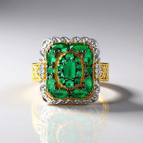 Bague en argent et Emeraude de Zambie (Gems en Vogue)