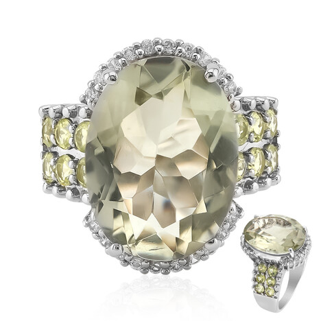 Grüner Amethyst-Silberring