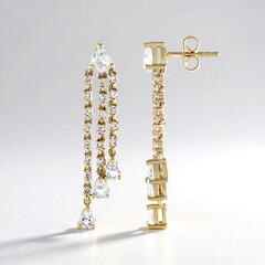 Boucles d'oreilles en argent et Topaze blanche