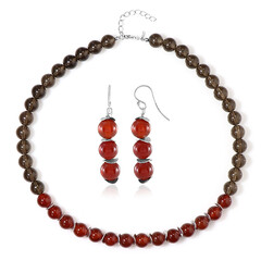 Parure in argento con Quarzo Fumè