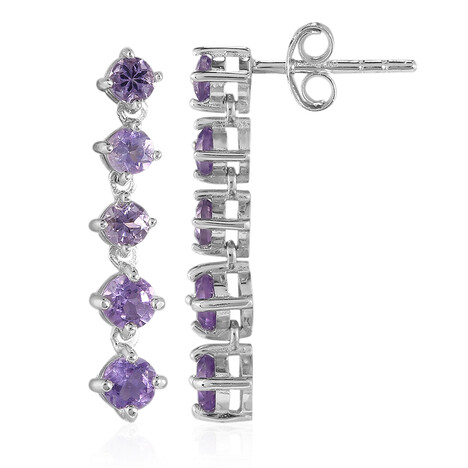 Boucles d'oreilles en argent et Améthyste