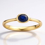 Anello in oro con Zaffiro Ceylon Blu
