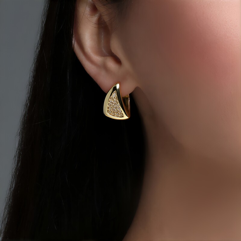 Pendientes en oro con Diamante champán I2 (de Melo Gold)