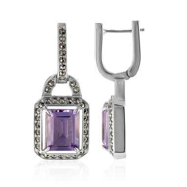 Lavendel-Amethyst-Silberohrringe (Annette classic)