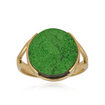 Uvarovite Silver Ring (Bali Barong)