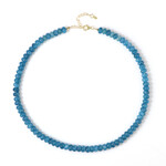 Zilveren halsketting met Blauwe kwartskristallen