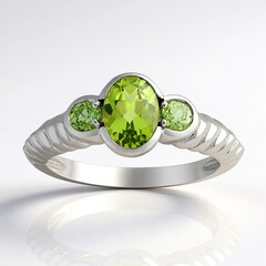 Anello in argento con Peridoto Jilin