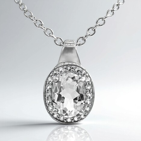 Collana in argento con Topazio Bianco