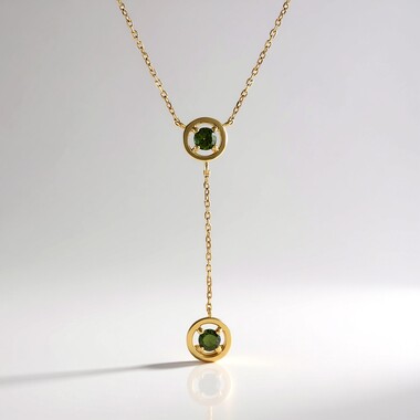 Collana in oro con Diamante Verde SI2