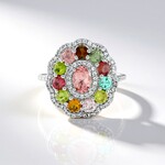 Anello in argento con Tormalina Rosa Nigeriana
