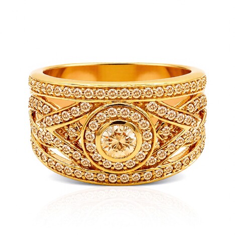 Gouden ring met een VS1 Argyle-Rose de France-Diamant (Annette)