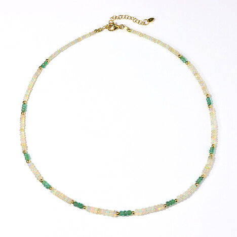 Zilveren halsketting met Welo-opalen