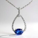 Collana in oro con Zaffiro Ceylon Blu