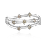 Zilveren ring met I2 Bruine Diamanten