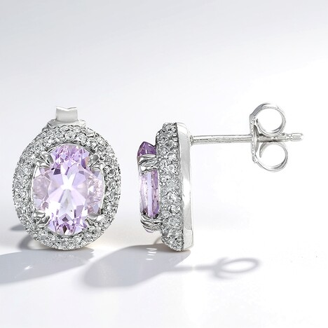 Orecchini in argento con Ametista Rose de France