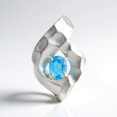 Ciondolo in argento con Apatite Blu Neon Goias