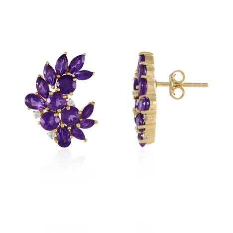 Sambia-Amethyst-Silberohrringe (de Melo)