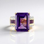 Anello in argento con Ametista Zambiana