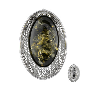 Colgante en plata con Ámbar báltico verde (dagen)