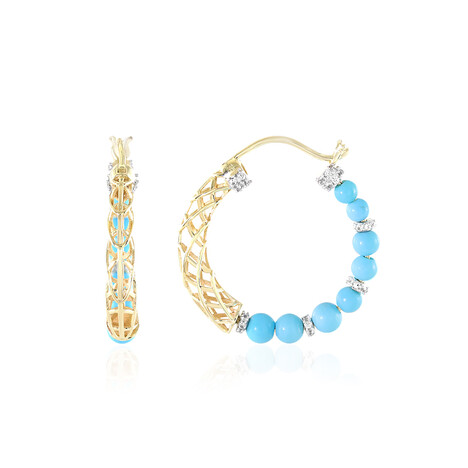 Pendientes en oro con Turquesa bella durmiente (Ornaments by de Melo)