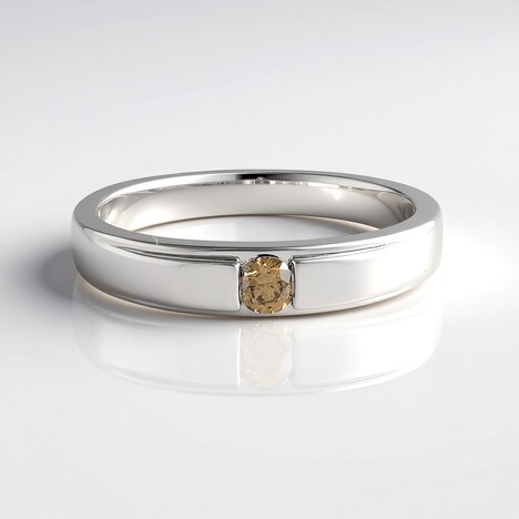 Anello in argento con Diamante Champagne I2