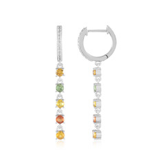 Zilveren oorbellen met saffieren