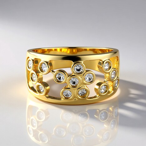 Anello in oro con Zaffiro Bianco (Adela Gold)