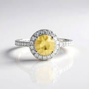 Yellow Zircon Silver Ring