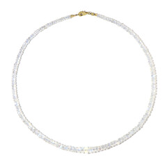 Collar en plata con Piedra de Luna arcoíris