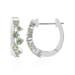Boucles d'oreilles en argent et Saphir vert de Tuléar  (Pallanova)