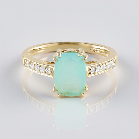 Anello in oro con Opale Paraiba (AMAYANI)