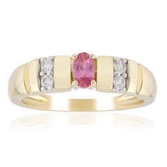 Bague en or et Saphir Padparadscha
