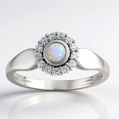 Bague en argent et Opale d'Australie