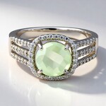 Bague en argent et Préhnite