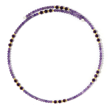 Collana rigida in acciaio con Ematite Porpora (Riya)