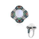 Anello in argento con Pietra di Luna Arcobaleno (Adela Silber)