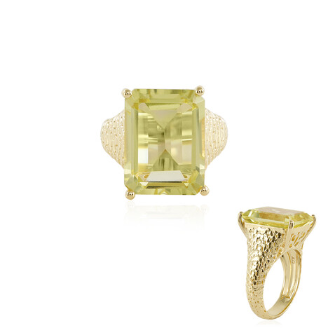 Lemon Quartz Silver Ring