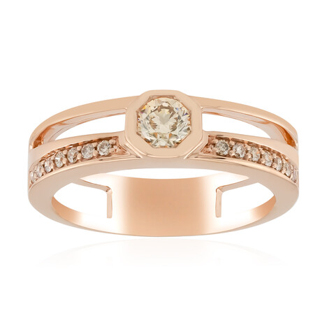 Gouden ring met een VS1 Argyle-Rose de France-Diamant (Annette)