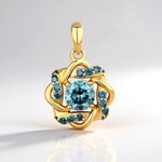 Pendentif en or et Diamant bleu ciel I2 (SUHANA)