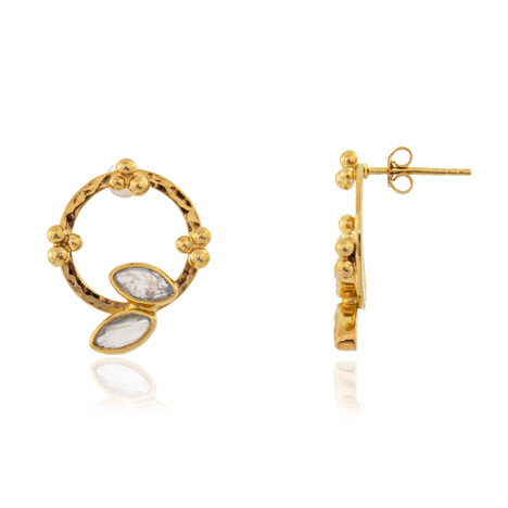 Zilveren oorbellen met Witte Labradorieten