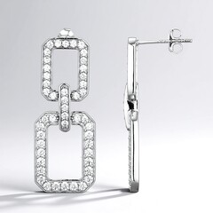 Orecchini in argento con Zircone (Adela Silber)