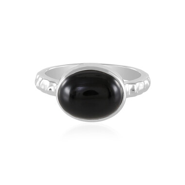 Schwarzer Onyx-Silberring