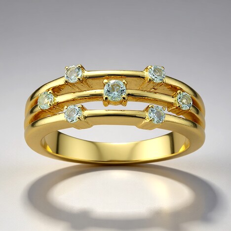 Anello in oro con Berillo Verde Menta Nigeriano