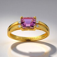 Anillo en oro con Diáspora rosa (AMAYANI)