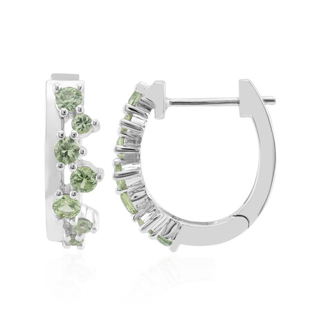 Grüner Tuléar-Saphir-Silberohrringe (Pallanova)