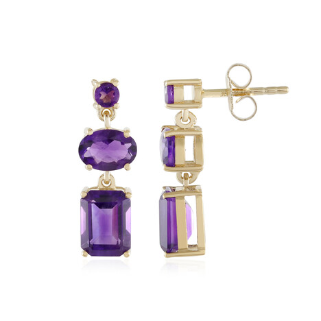 Pendientes en plata con Amatista de Zambia