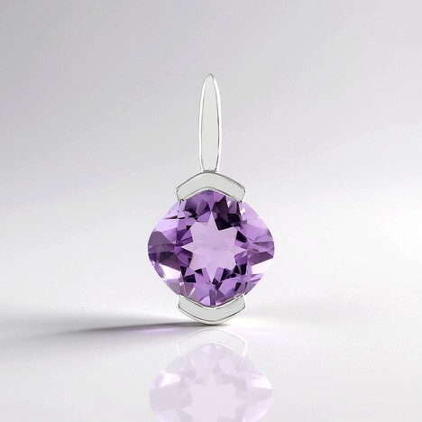Ciondolo in argento con Ametista Rose de France (Adela Silber)
